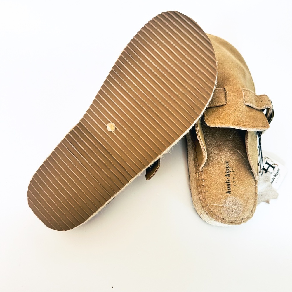 NEW Haute Hippie Aria Suede Mule Clogs Tan Beige Buckle Slip-On 10 NWT - Picture 8 of 10
